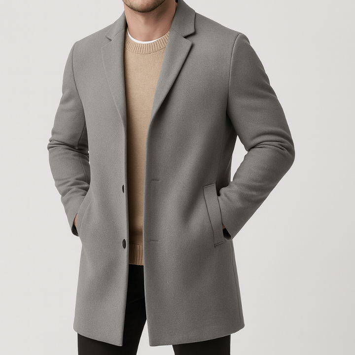Winter Coat for Men | Tailored Trench Coat | Button Design
