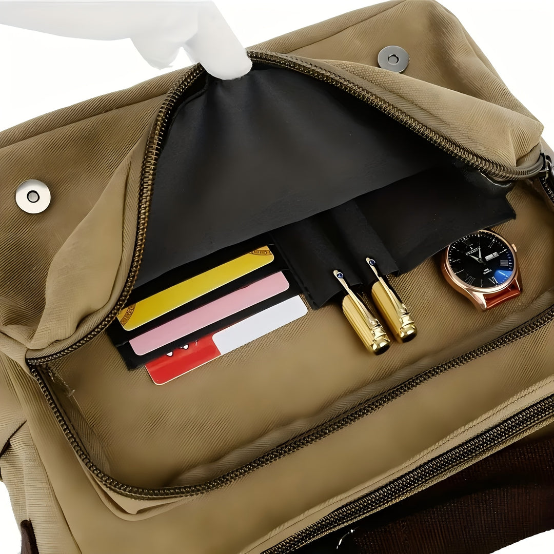 Men's Shoulder Bag | Sturdy & Spacious with Multiple Pockets | Adjustable Strap