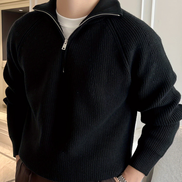 Sweaters Men | Chunky Knit | Half Zip | Classic Design