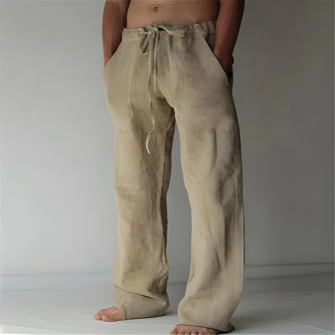 Men's Pants | Linen Look | Drawstring Closure | Comfort & Elegance