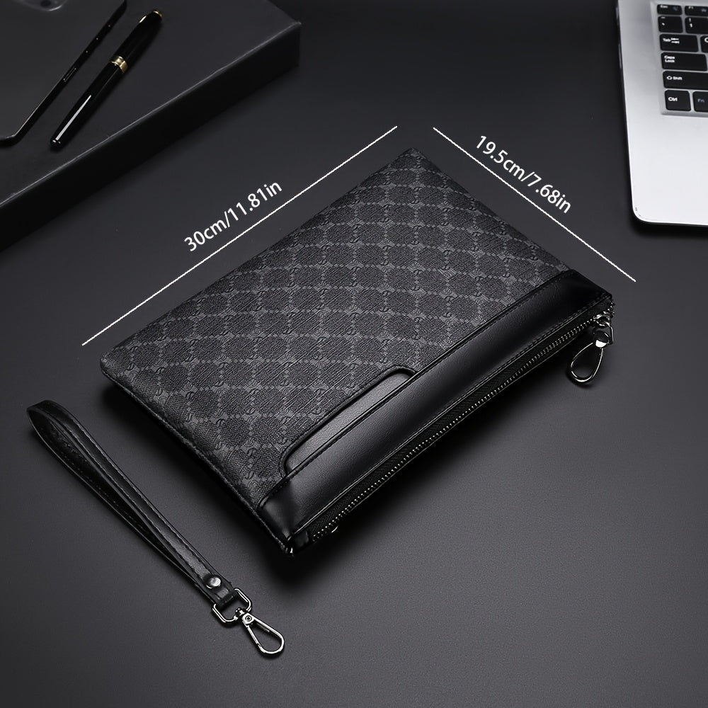 Men's Clutch | PU Leather | Compact & Stylish | Black Handbag
