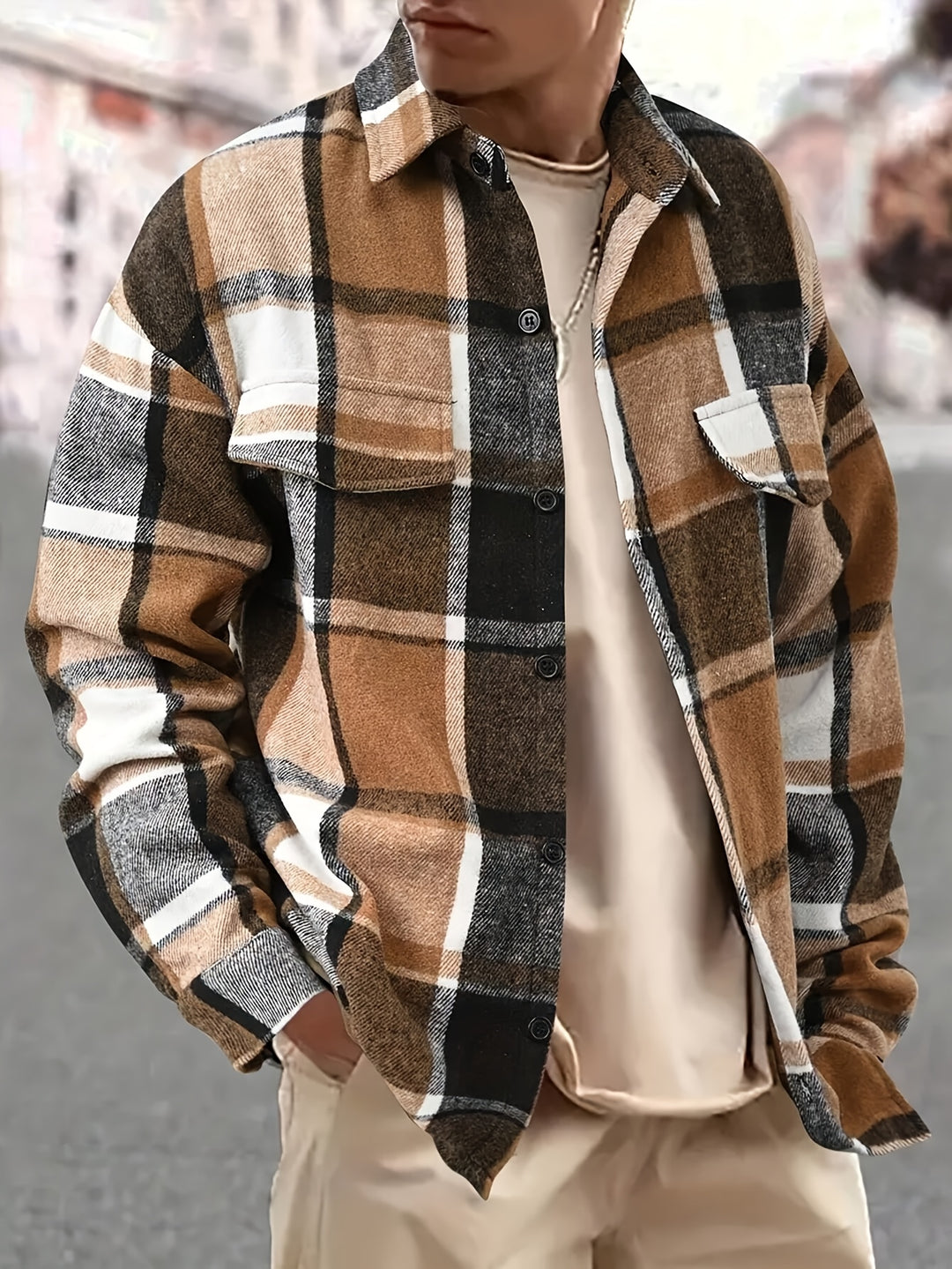 Men's Shirt Jacket | Classic Checked | Casual & Comfortable | Spring & Autumn