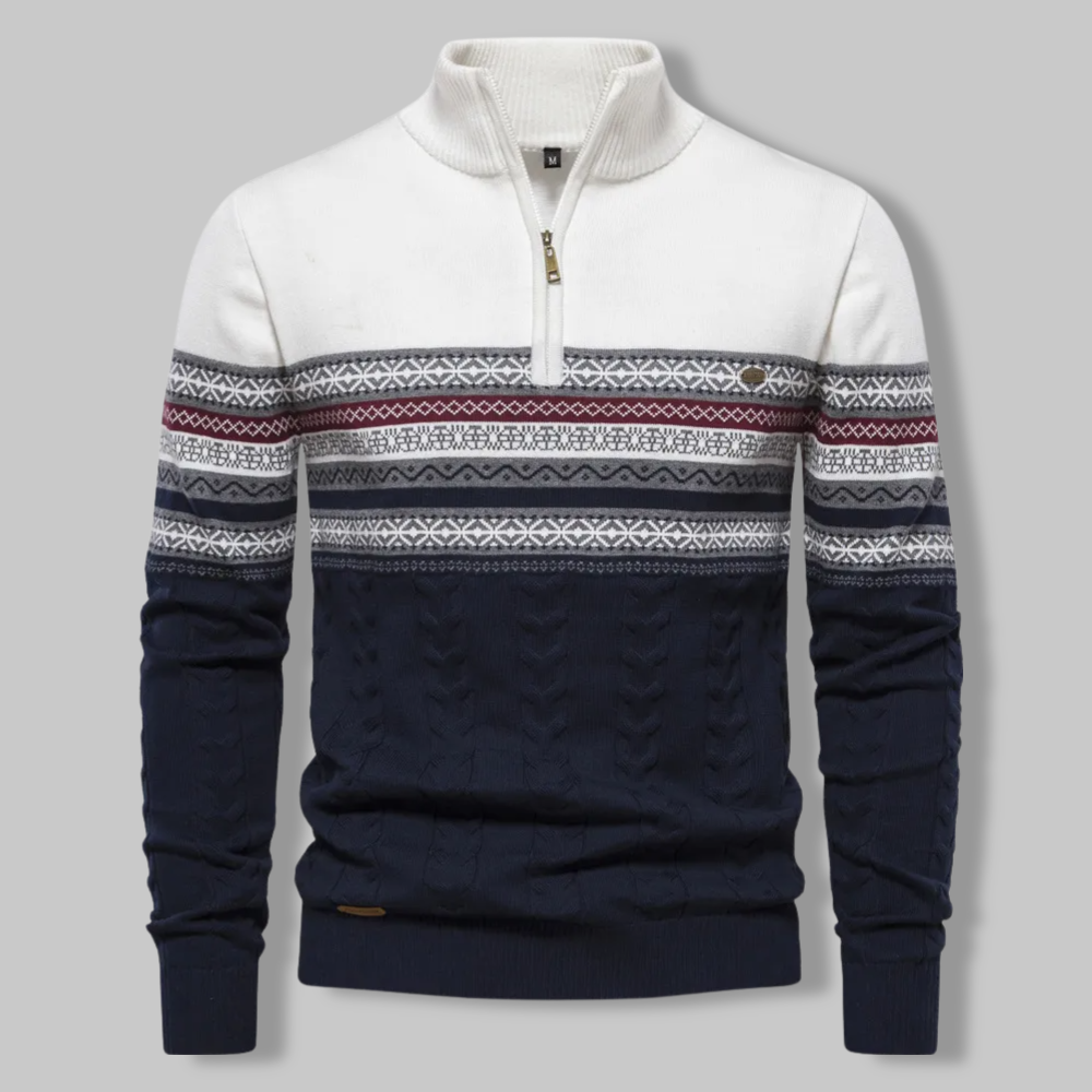 Refined half-zip sweater for men with cozy comfort and unique style | Ivo