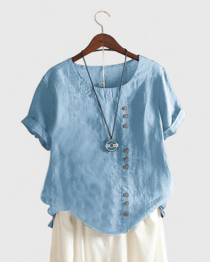 Elisavie Comfortable Short Sleeve Blouse - Elena Harper