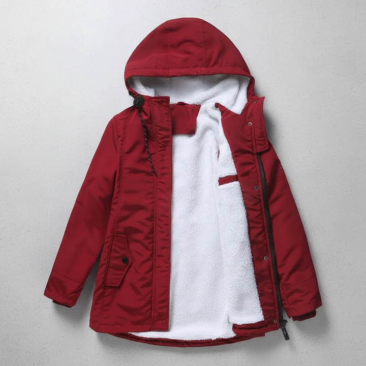 Anne Thick Winter Coat with Hood and Quilted Lining for Women - Elena Harper