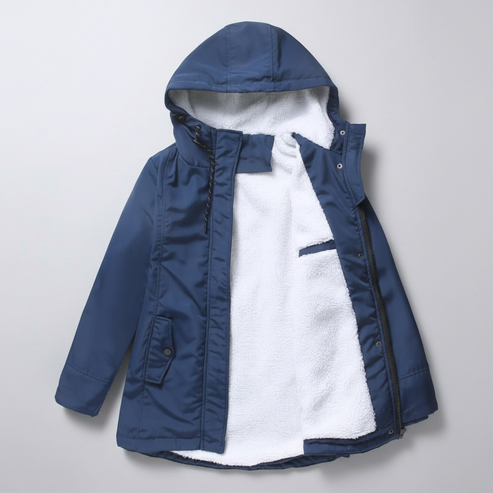 Anne Thick Winter Coat with Hood and Quilted Lining for Women - Elena Harper