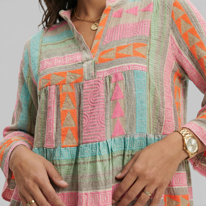 Boho Printed Fluid Dress for Women, view 3 - Elena Harper