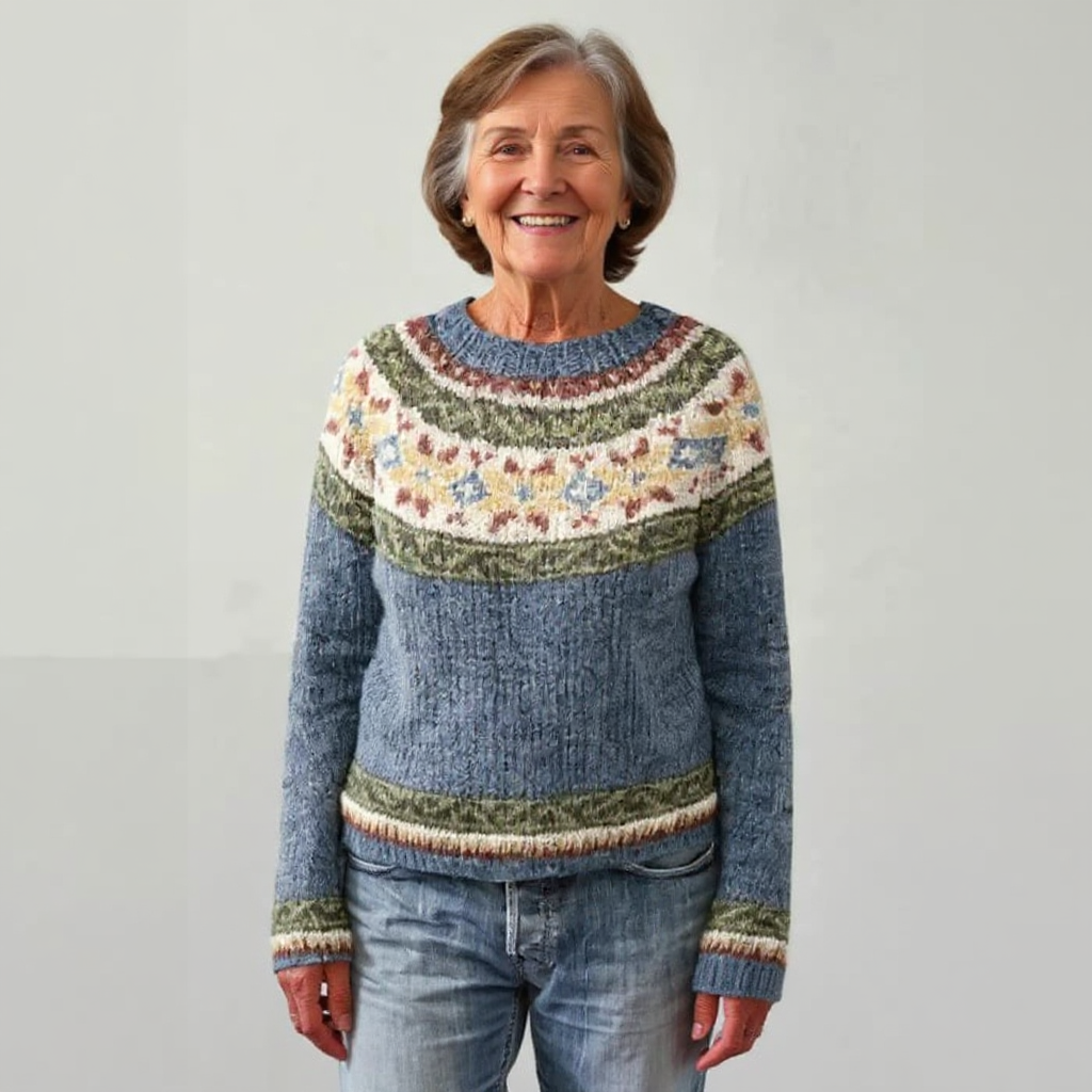 Agatha | Women's Heritage Patterned Sweater with Knitted Motif