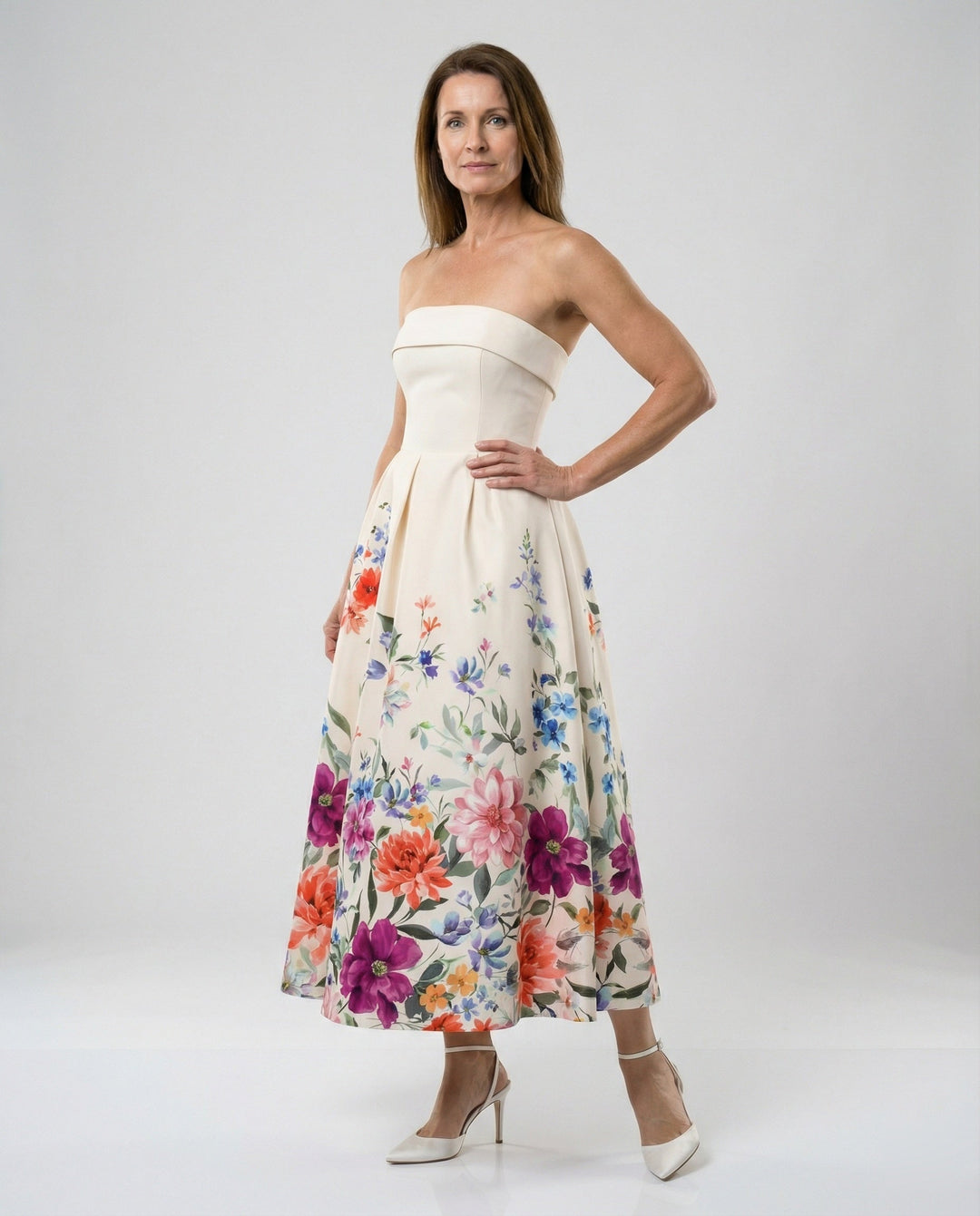 Women's Strapless Evening Dress with Corset
