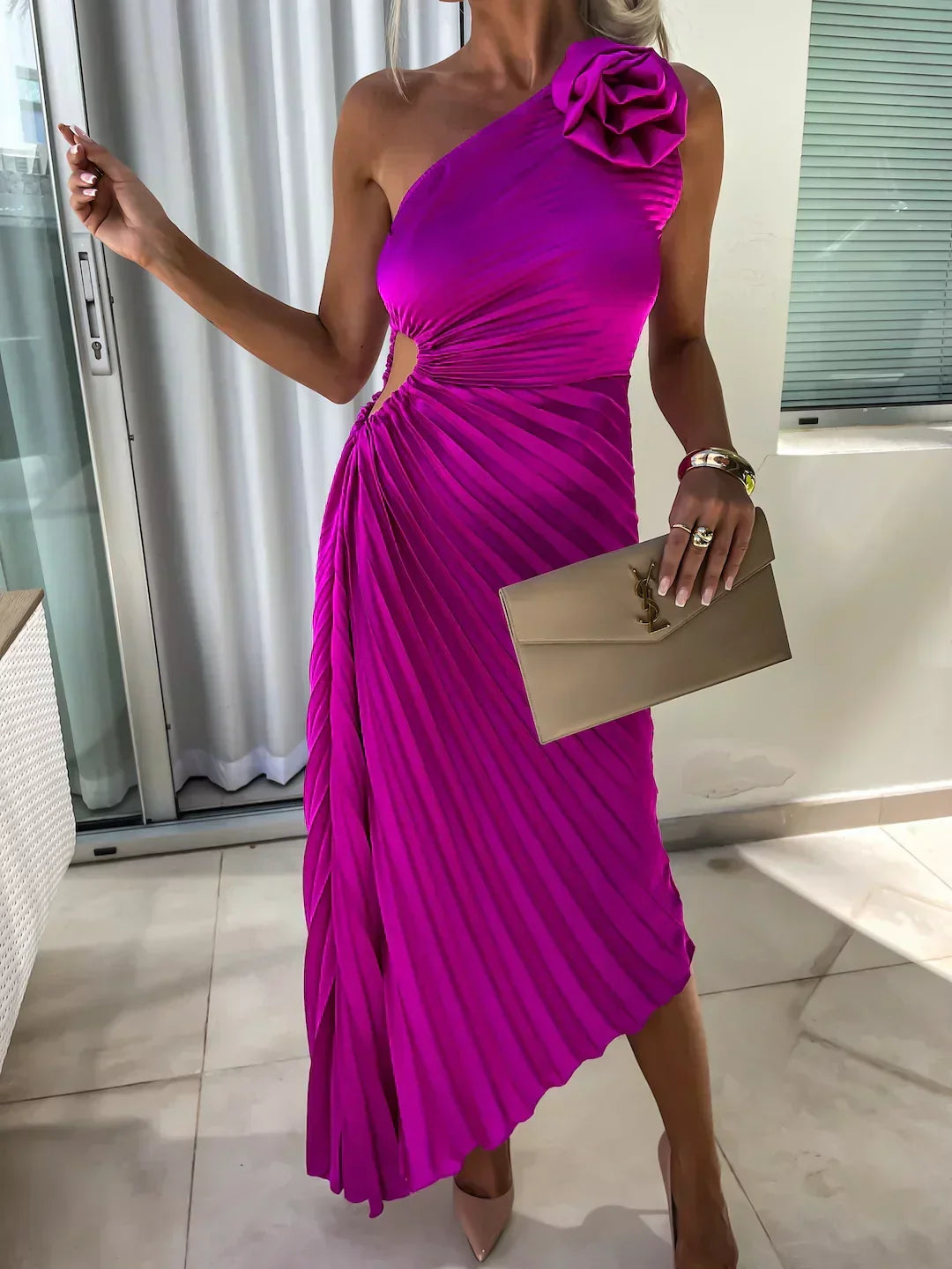 Dariella Romantic One-Shoulder Floral Dress - Elena Harper
