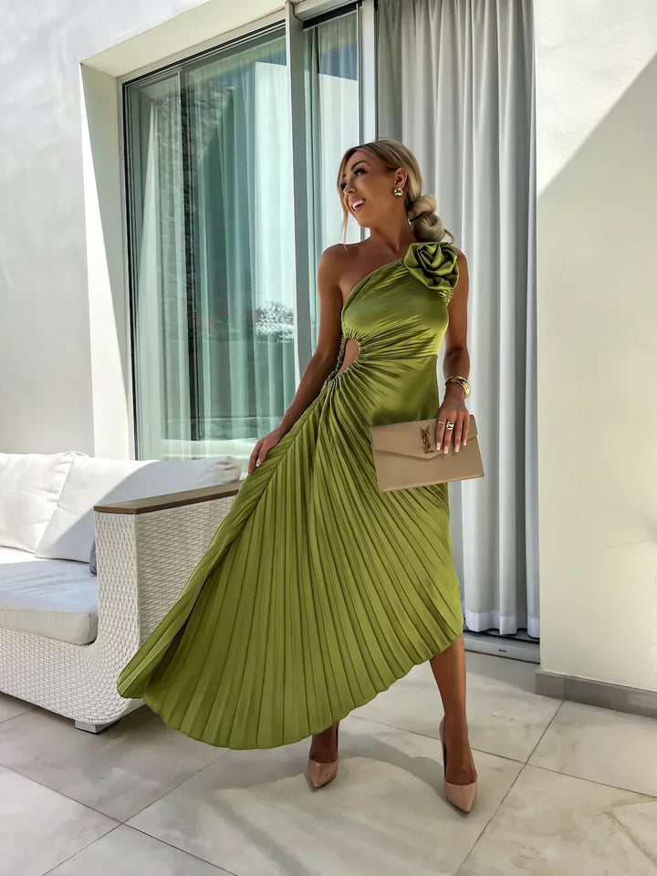 Dariella Romantic One-Shoulder Floral Dress - Elena Harper