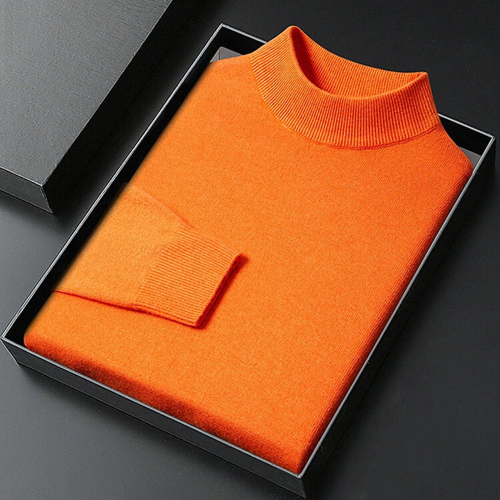 Calvin Men's Mock Neck Sweater with Clean Fine-Gauge Knit - Elena Harper