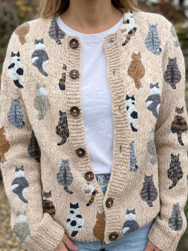 Cordula | Button Front Cardigan with Long Sleeves for Women