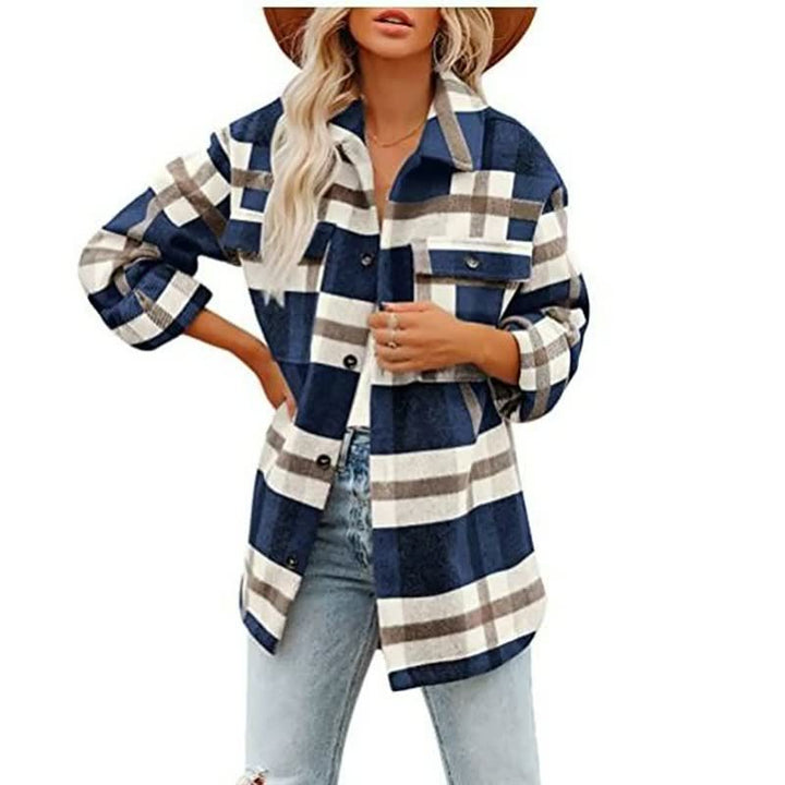 Checked Long Sleeve Shirt for Women