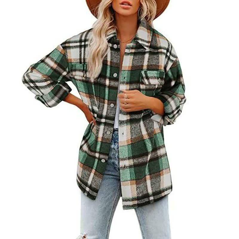 Checked Long Sleeve Shirt for Women