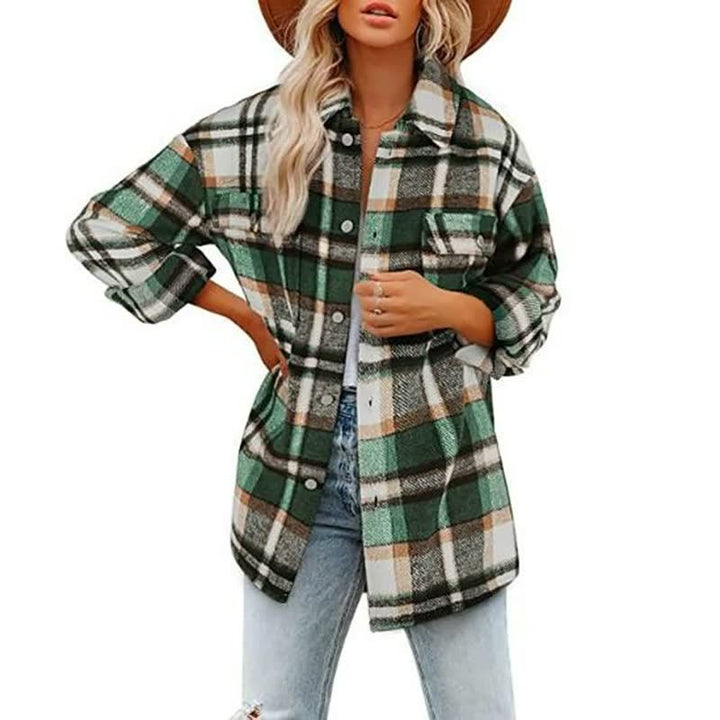 Checked Long Sleeve Shirt for Women