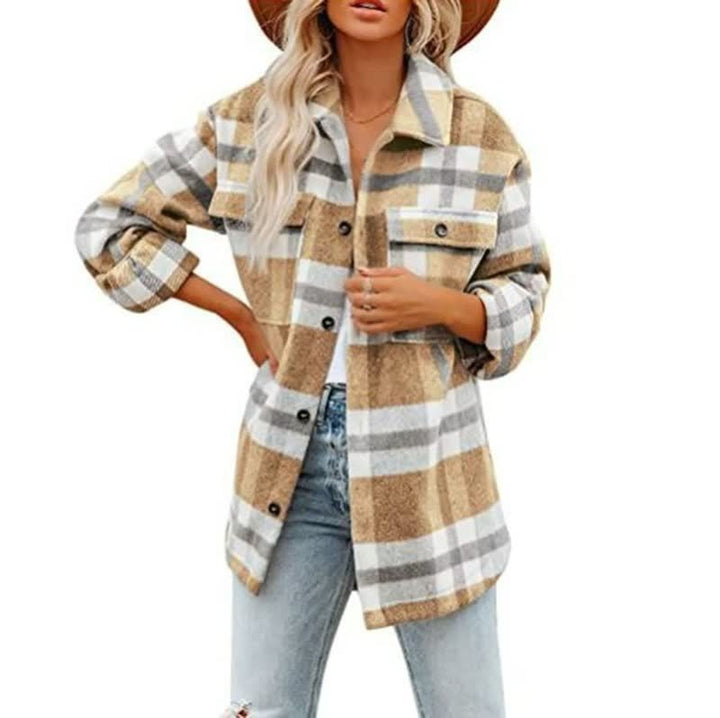 Checked Long Sleeve Shirt for Women