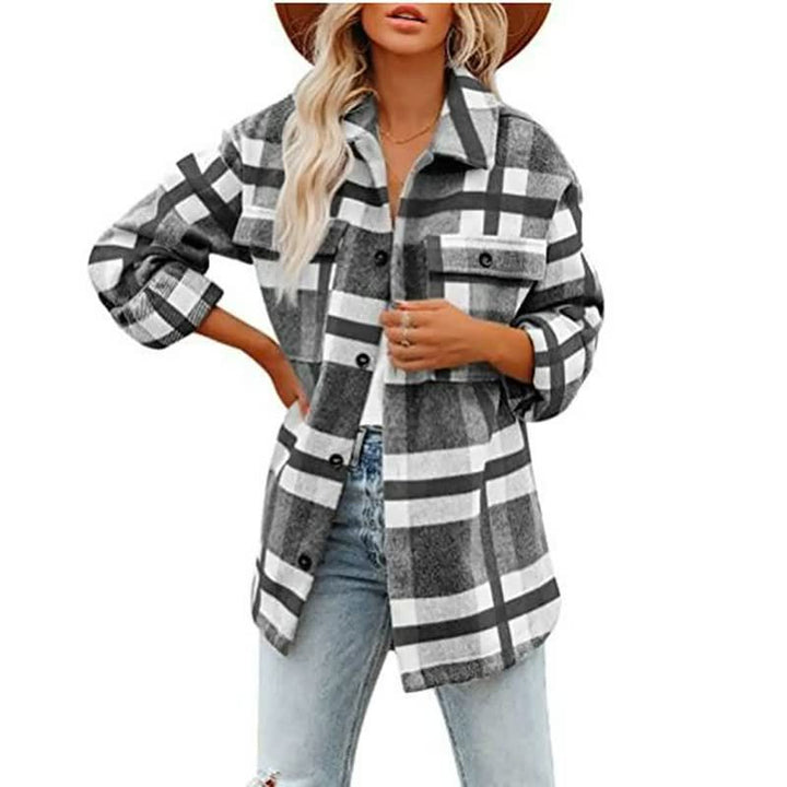 Checked Long Sleeve Shirt for Women