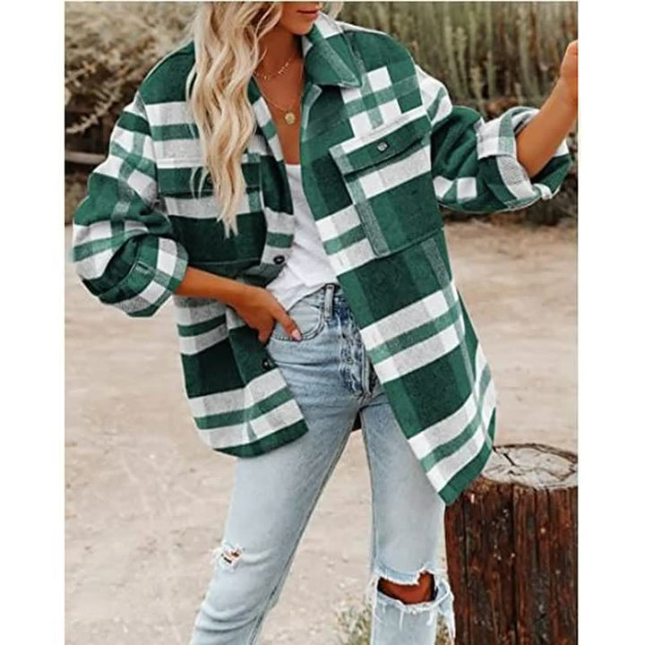 Checked Long Sleeve Shirt for Women
