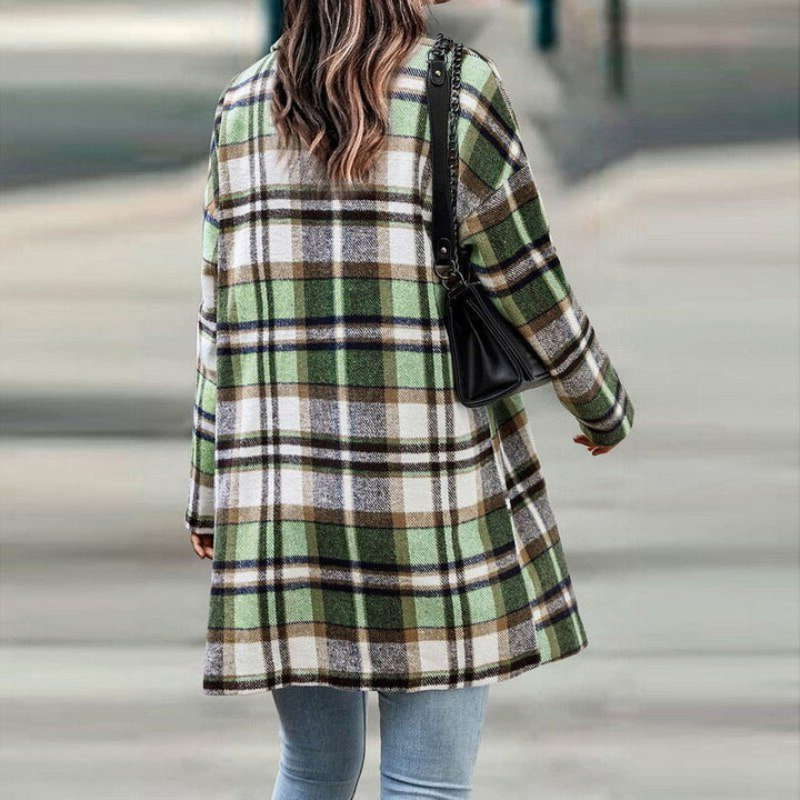 Checked Jacket with Long Sleeves for Women