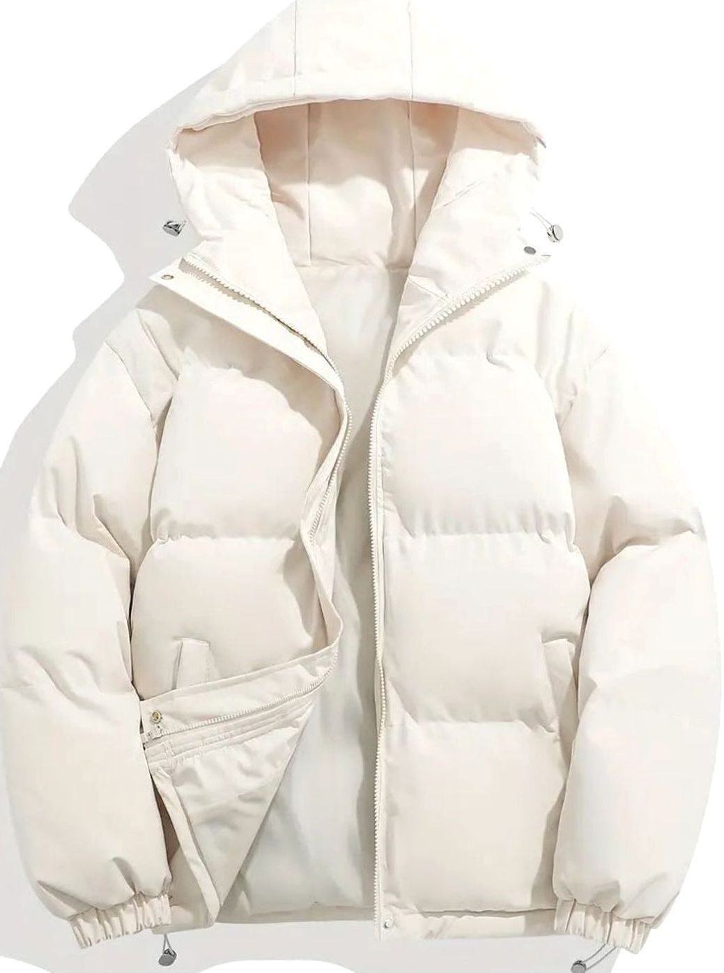 Quilted Puffer Jacket with Stand-Up Collar for Women