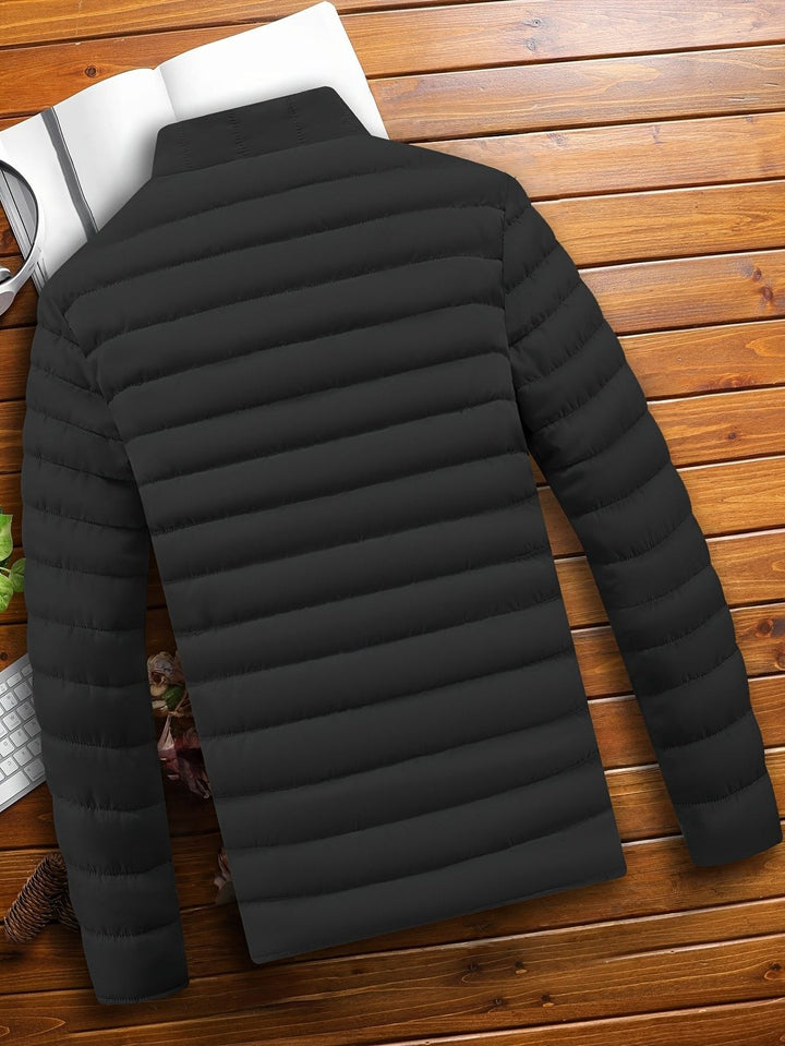 Padded Mid Jacket with Zipper for Men