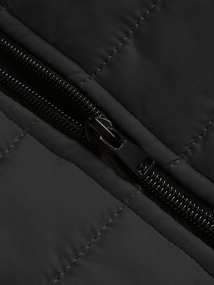 Padded Mid Jacket with Zipper for Men