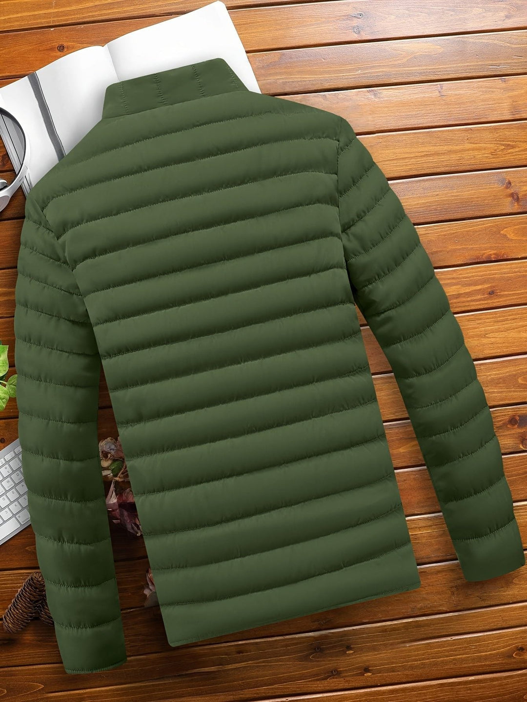 Padded Mid Jacket with Zipper for Men