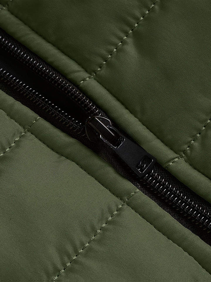 Padded Mid Jacket with Zipper for Men