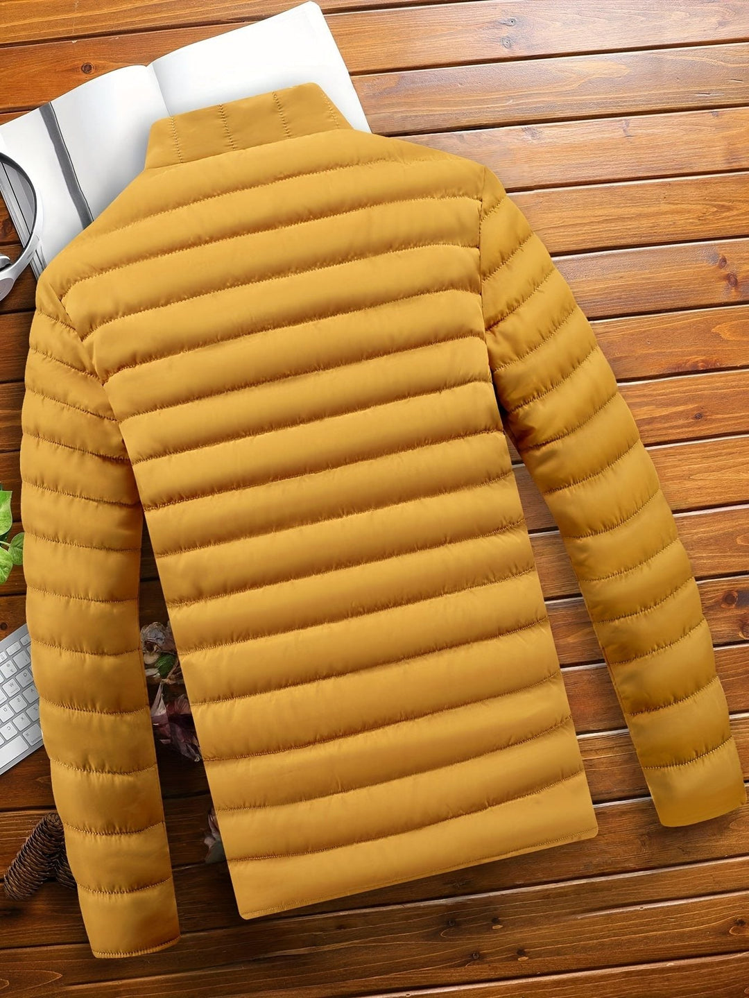 Padded Mid Jacket with Zipper for Men
