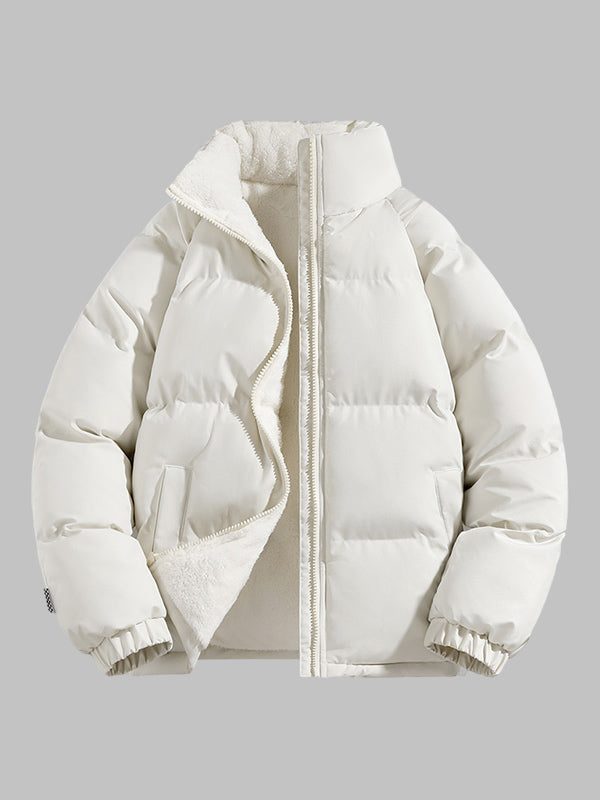 Padded Puffer Jacket with Fleece Lining for Men