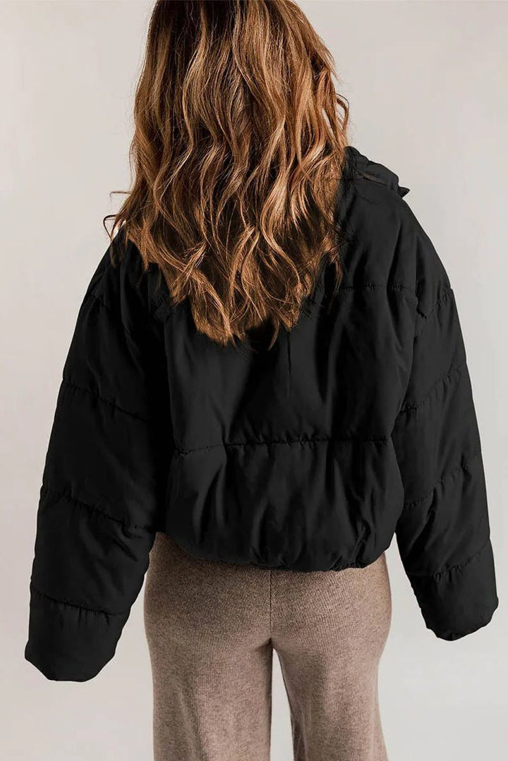Padded Short Jacket with Hood for Women
