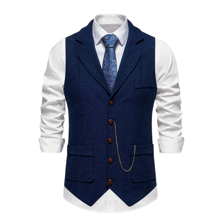 Men's Suit Vest with Buttons - Elena Harper