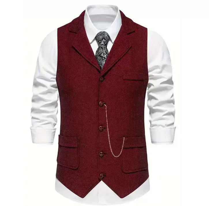 Men's Suit Vest with Buttons - Elena Harper