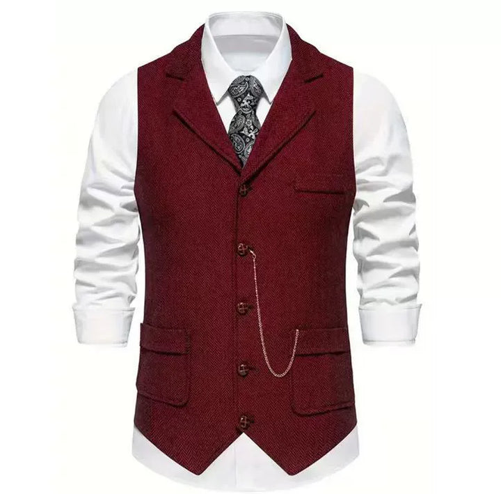 Men's Suit Vest with Buttons - Elena Harper