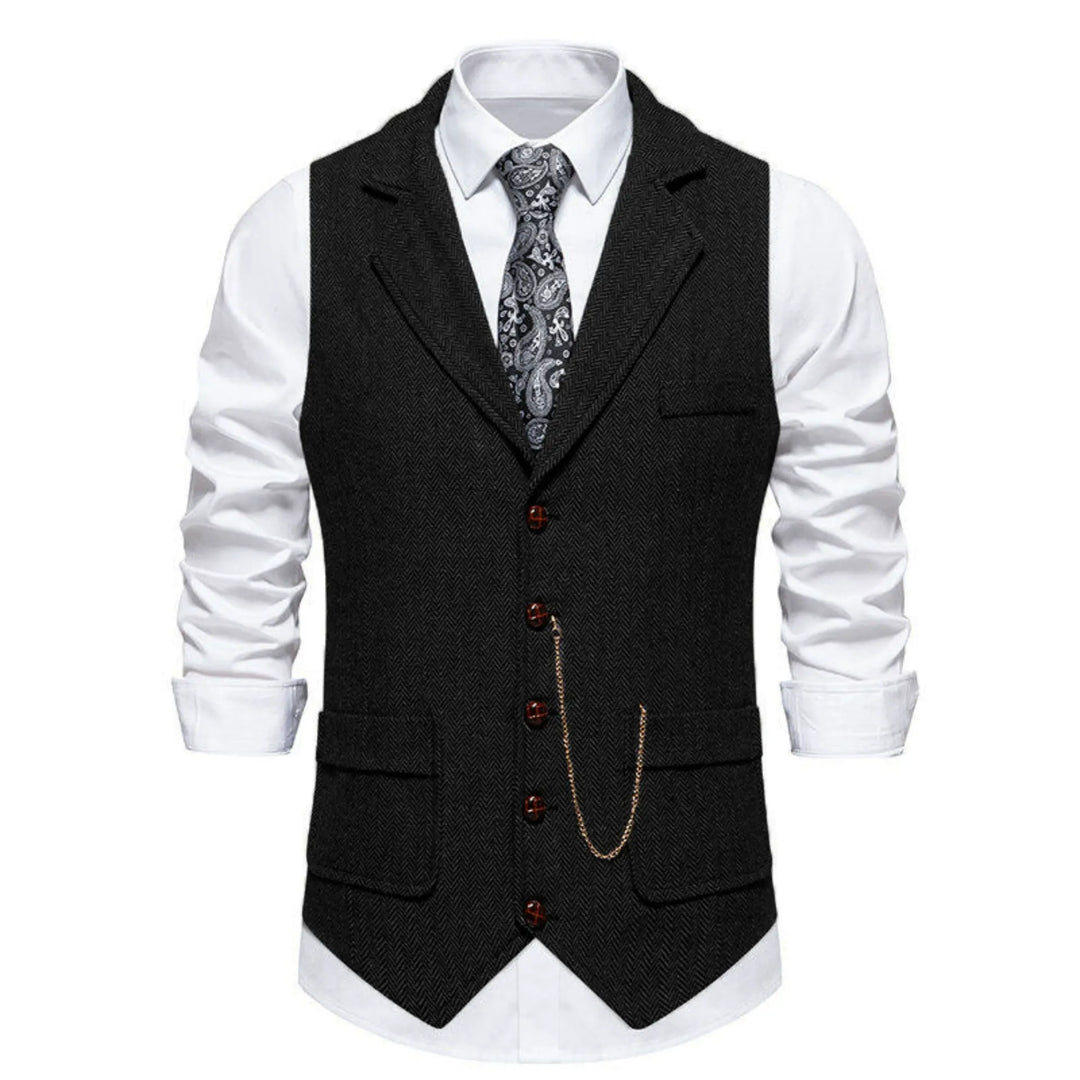 Men's Suit Vest with Buttons - Elena Harper