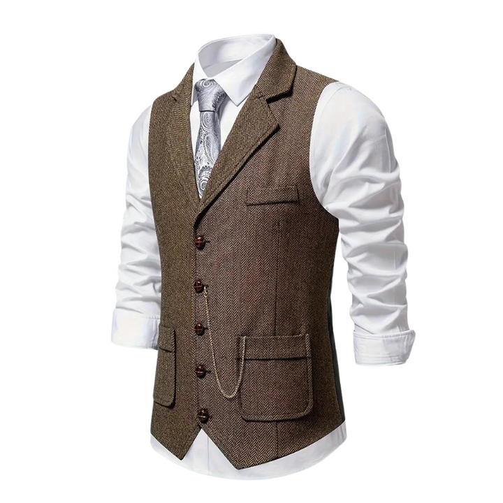 Men's Suit Vest with Buttons - Elena Harper