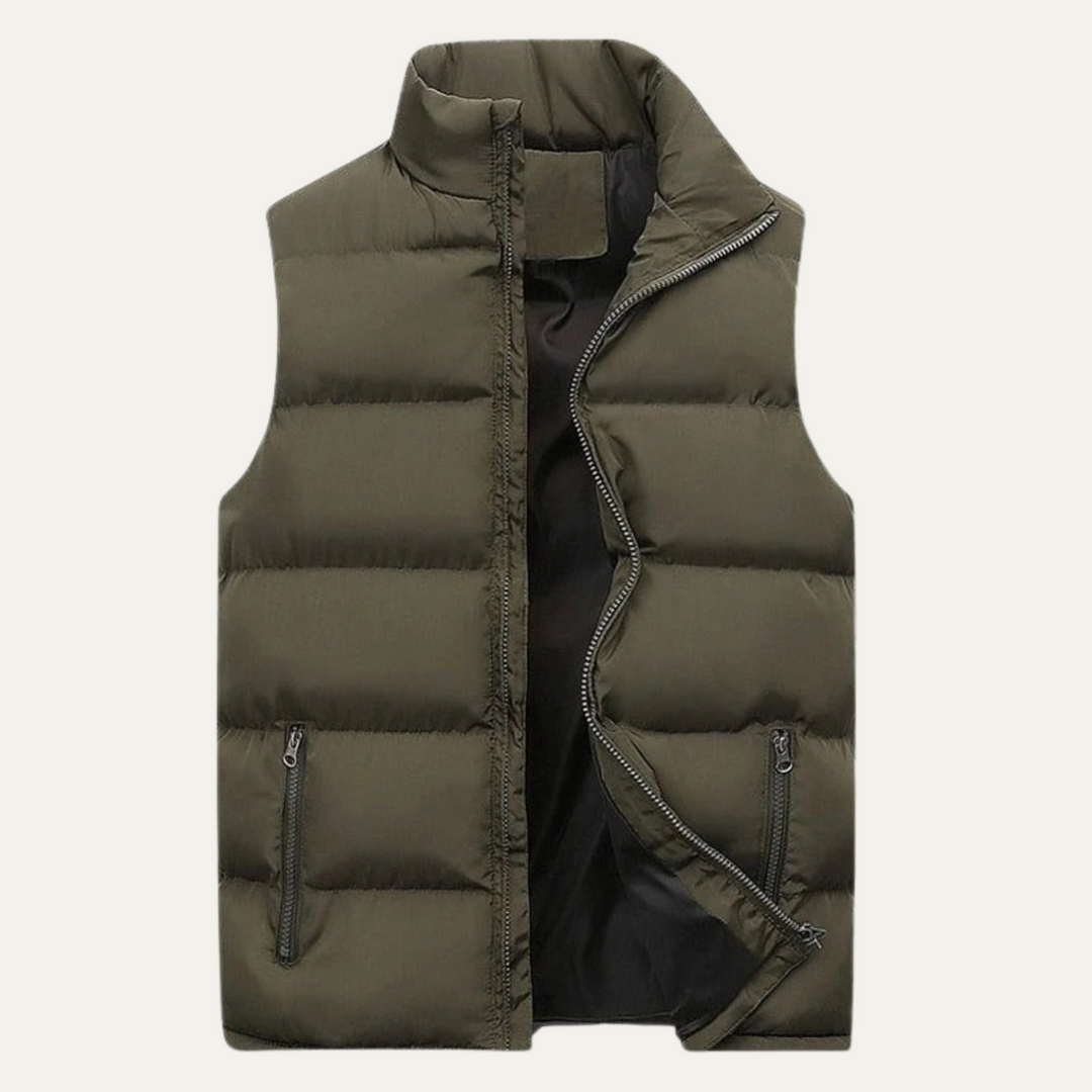 Men's Quilted Zip Vest - Elena Harper
