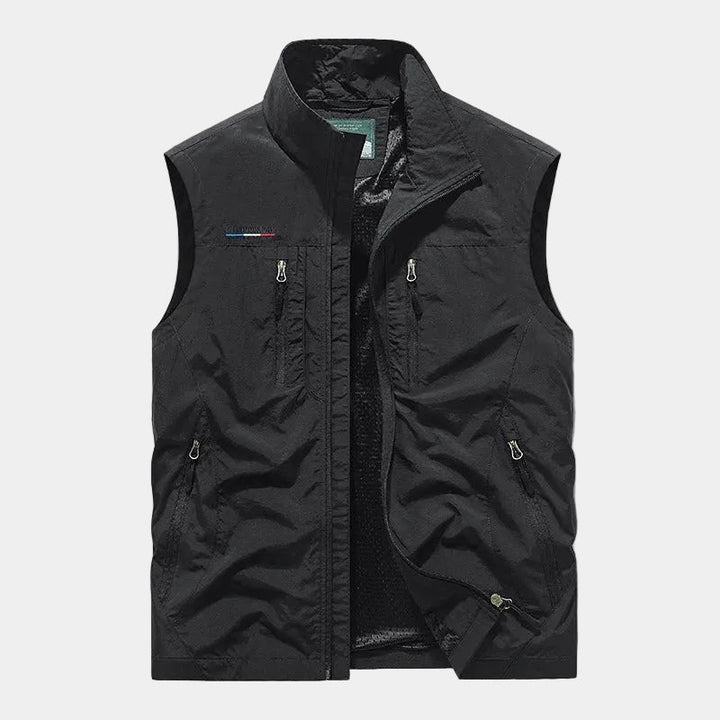 Men's Zip-Up Gilet with High Collar
