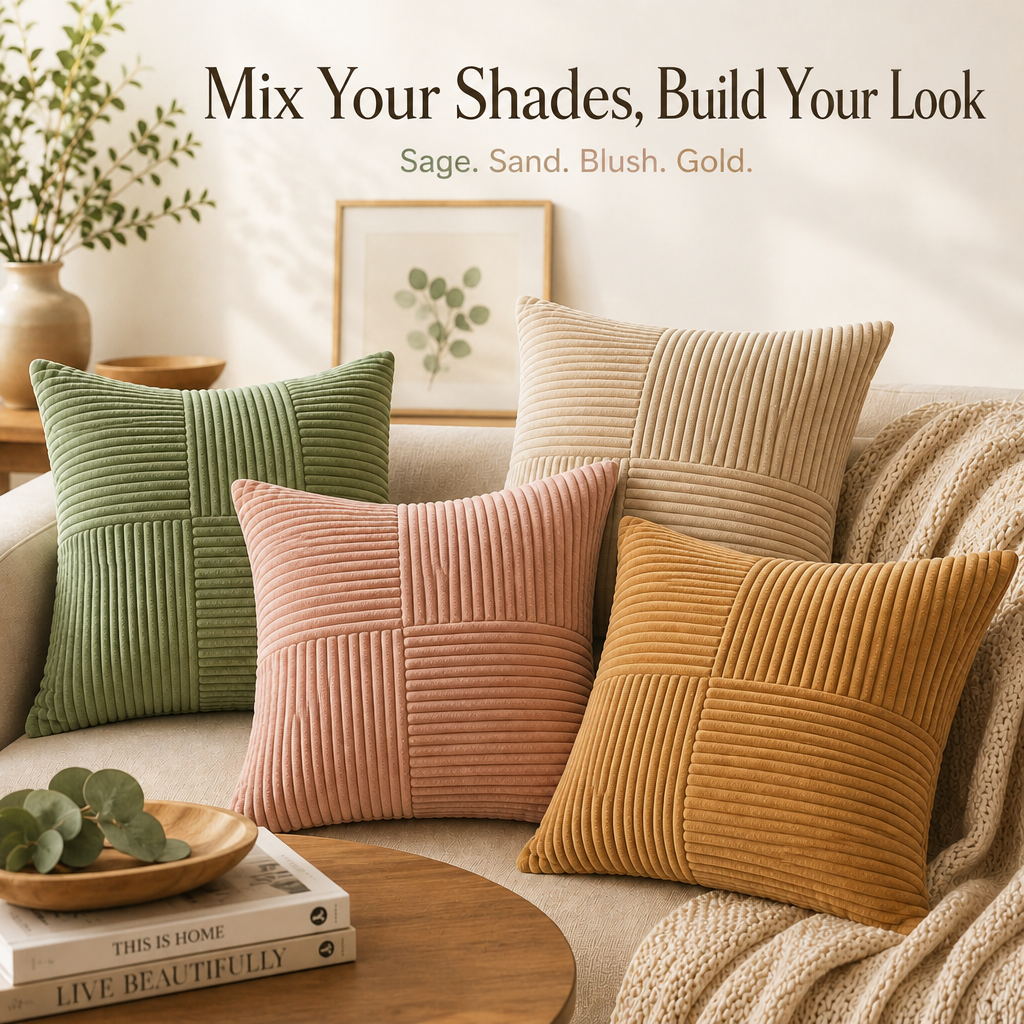 Corvella Corduroy Cushion Cover That Matches The Photo, view 9 - Elena Harper
