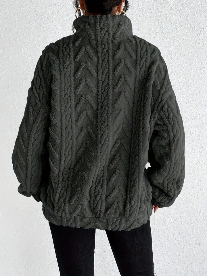 Aila - Fluffy Zip Sweater