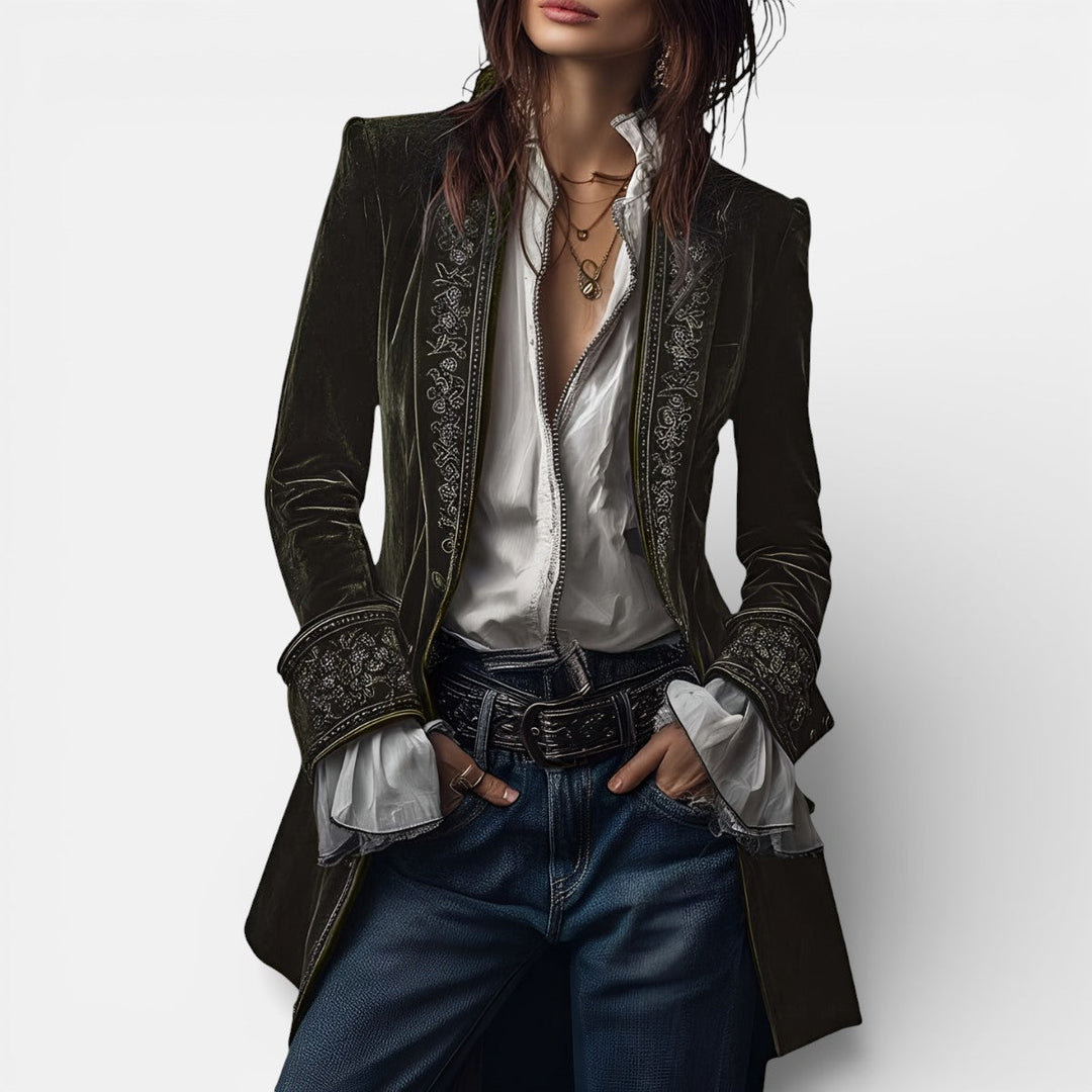 Eliza Elegant Velvet Jacket with Rich Depth of Colour for Women - Elena Harper