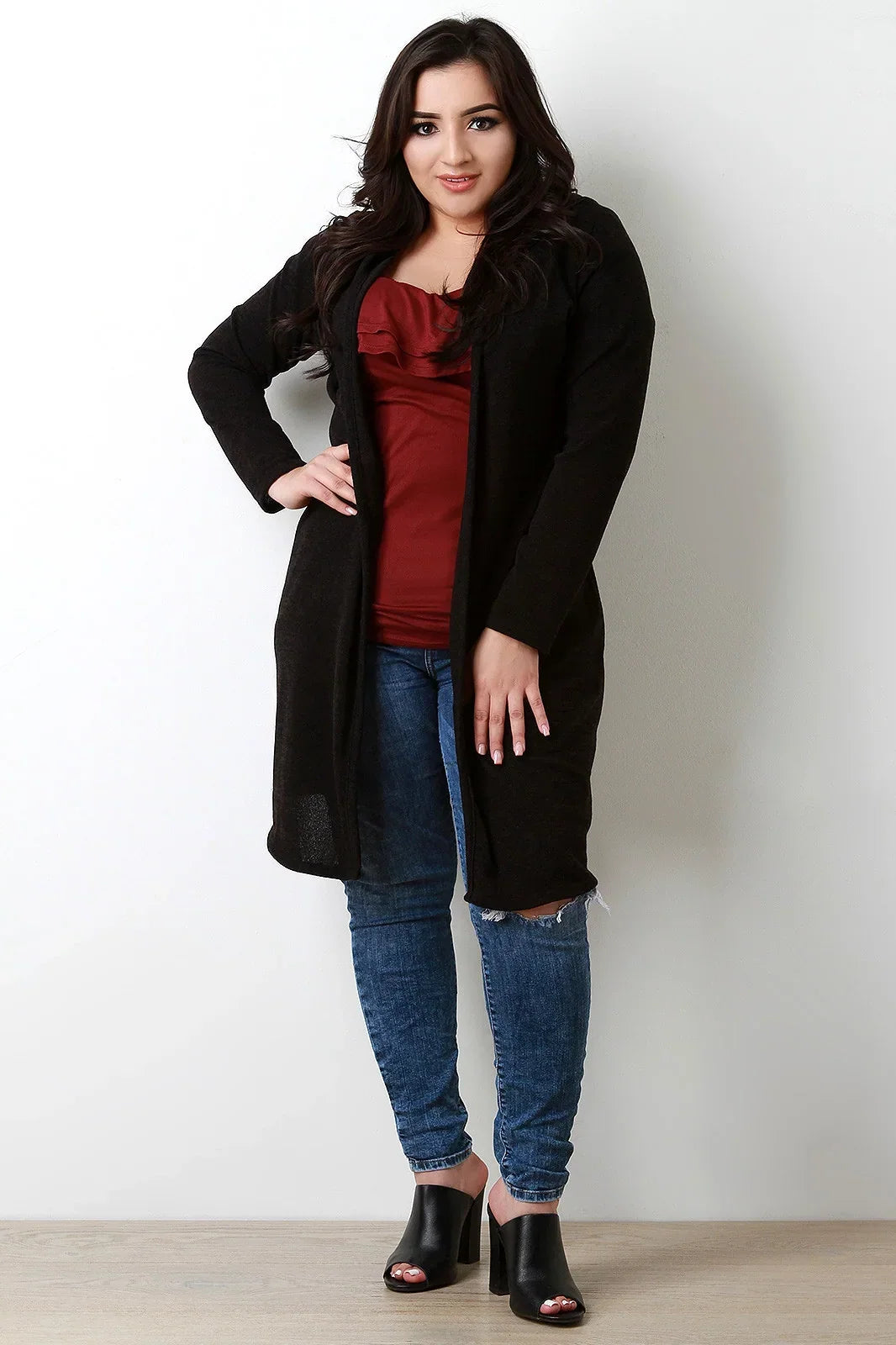 Guldmina Women's Long Cardigan with Hood, view 5 - Elena Harper