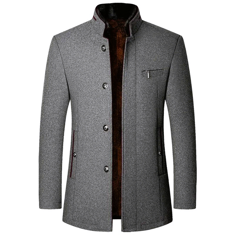 Wool Blend Coat for Men - Elena Harper