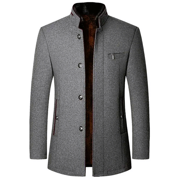 Wool Blend Coat for Men - Elena Harper
