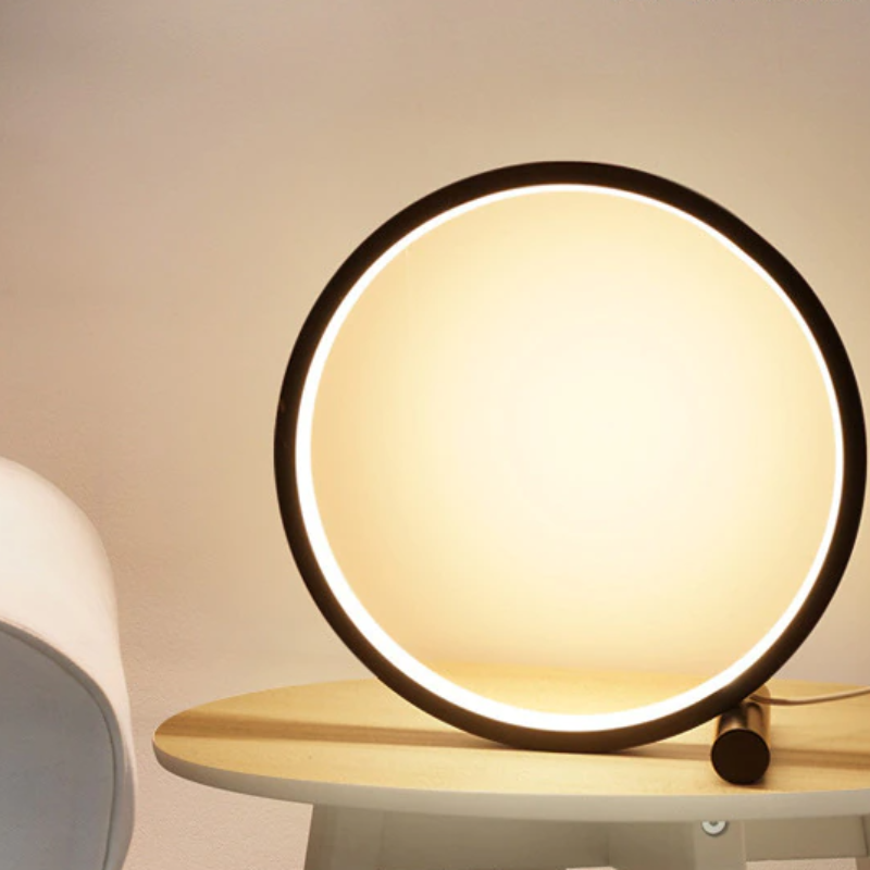 LED Halo Design Nightstand Lamp – Modern Ambient Lamp with Adjustable Brightness