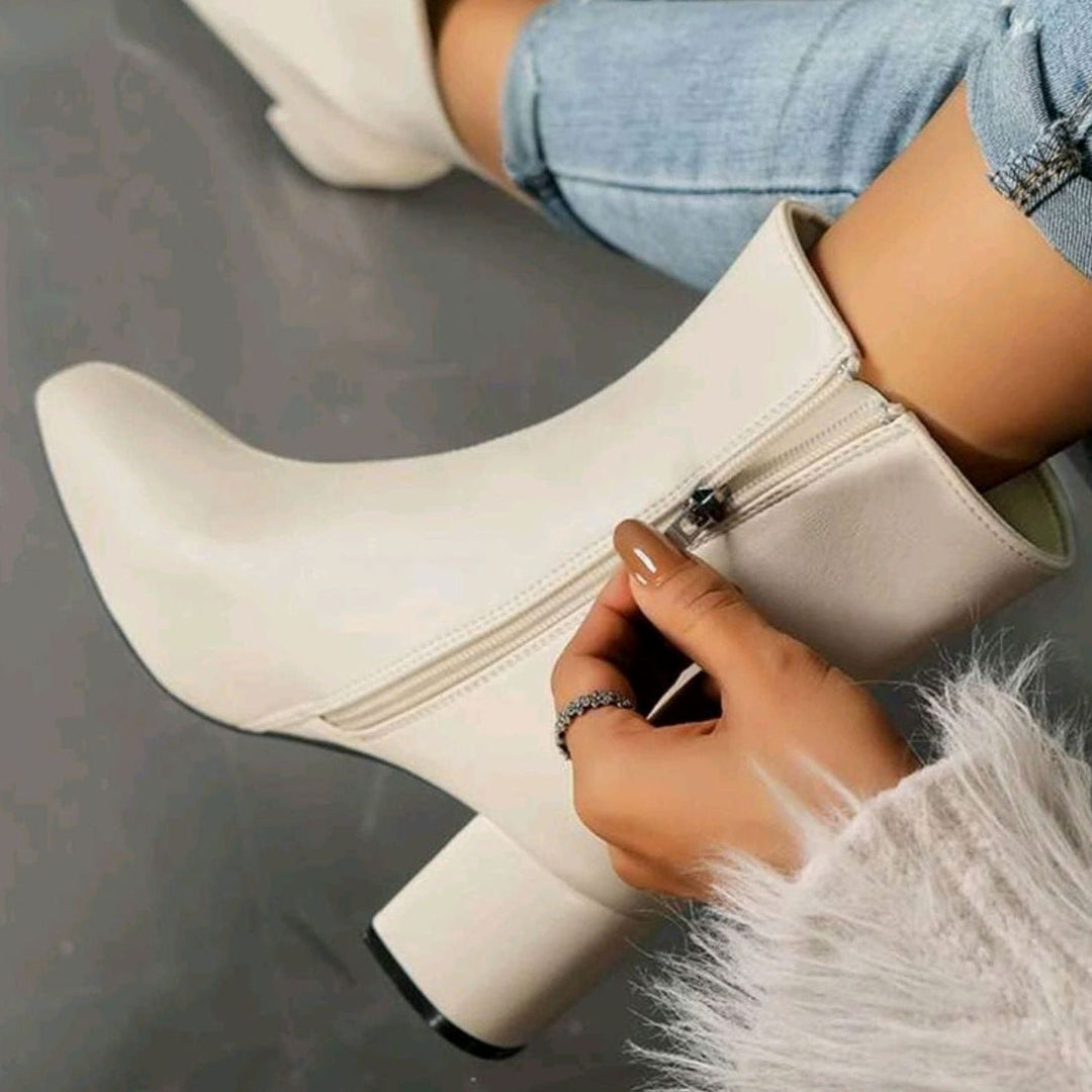 Halvdis Women's Ankle Boots with Block Heel, view 2 - Elena Harper