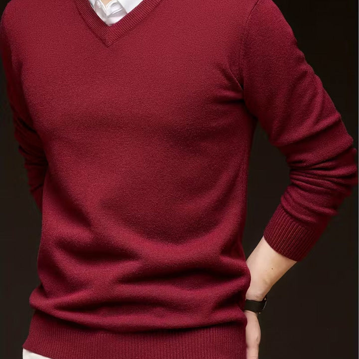 Halvord | Men's V-Neck Sweater Black