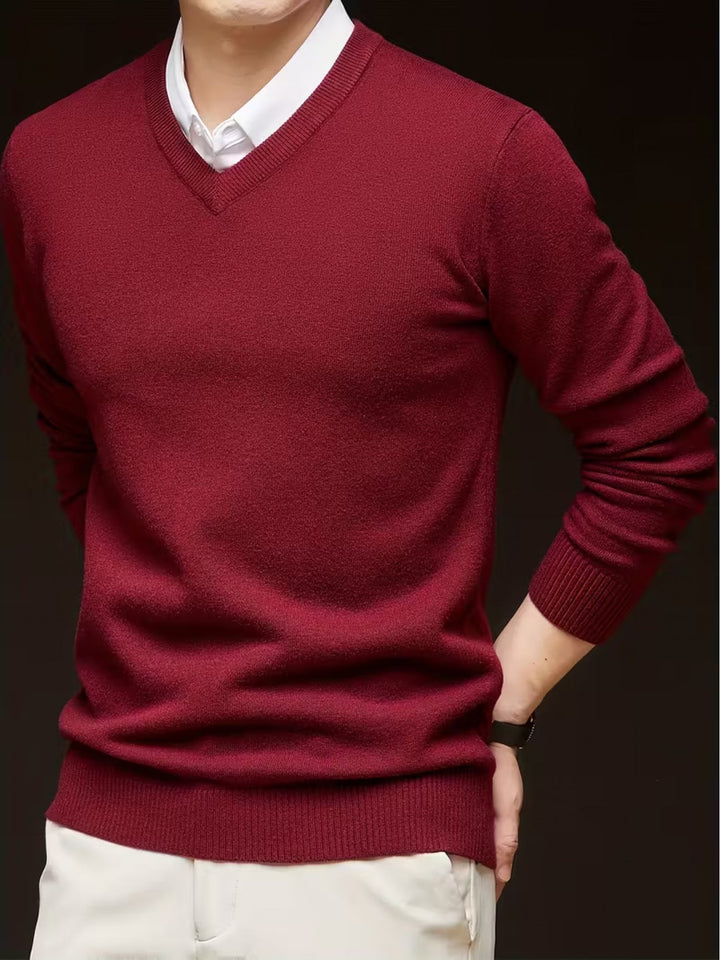 Halvord | Men's V-Neck Sweater Black