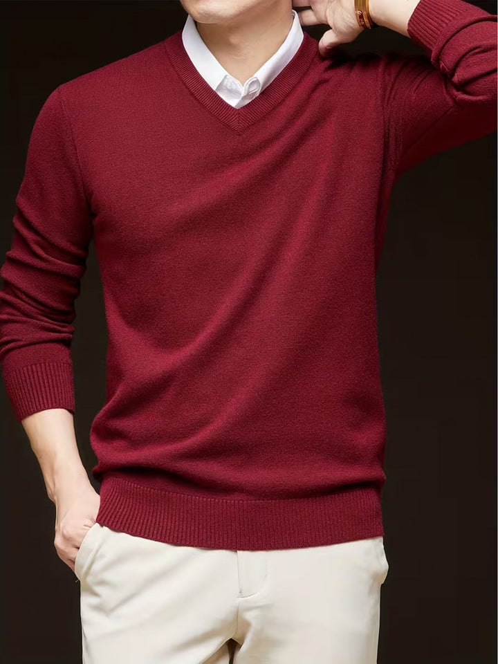 Halvord | Men's V-Neck Sweater Black